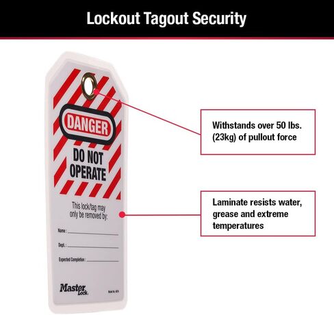 علامات قفل Master Lock 497A، مغلفة لا تعمل، متوافقة مع OSHA، 12 حزمة in Saudi Arabia