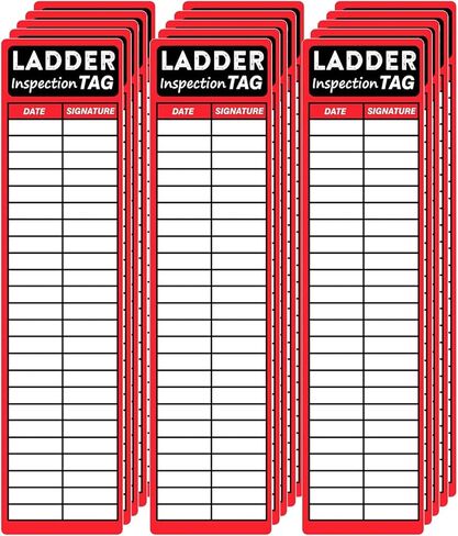 Ladder Inspection Labels Safety Stickers for Ladders 8.5 x 2 Inch Red Safety Inspection Tags Stickers Vinyl Maintenance Labels Ladder Inspection Tags for Industrial 50 Pcs in Saudi Arabia