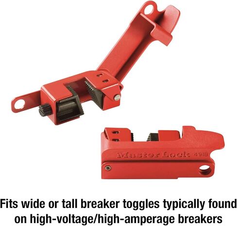 Master Lock Circuit Breaker Lockout Bundle with 493B Standard Single and Double Toggle Lock (1 Count) and 491B Tall and Wide Toggle Lock in Saudi Arabia
