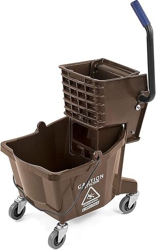 Carlisle FoodService Products Mop Bucket with Side-Press Wringer for Floor Cleaning, Restaurants, Offices, And Janitorial Use, Polyproylene, 26 Quarts, Yellow in Saudi Arabia
