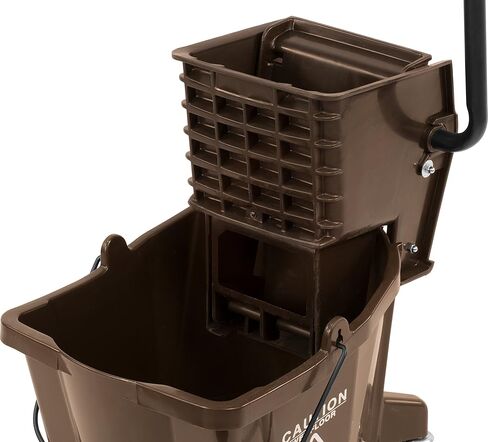 Carlisle FoodService Products Mop Bucket with Side-Press Wringer for Floor Cleaning, Restaurants, Offices, And Janitorial Use, Polyproylene, 26 Quarts, Yellow in Saudi Arabia
