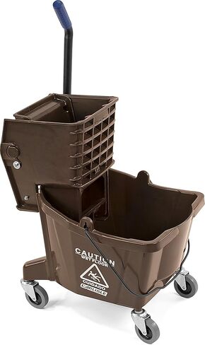 Carlisle FoodService Products Mop Bucket with Side-Press Wringer for Floor Cleaning, Restaurants, Offices, And Janitorial Use, Polyproylene, 26 Quarts, Yellow in Saudi Arabia