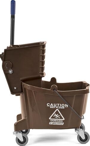 Carlisle FoodService Products Mop Bucket with Side-Press Wringer for Floor Cleaning, Restaurants, Offices, And Janitorial Use, Polyproylene, 26 Quarts, Yellow in Saudi Arabia