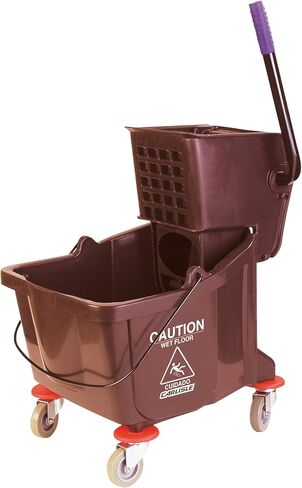 Carlisle FoodService Products Mop Bucket with Side-Press Wringer for Floor Cleaning, Restaurants, Offices, And Janitorial Use, Polyproylene, 26 Quarts, Yellow in Saudi Arabia