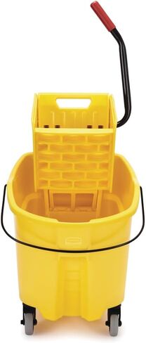 منتجات رابر ميد التجارية WaveBrake 35 Qt. دلو ممسحة ذات ضغط جانبي ومجموعة عصارة على عجلات، أصفر، لتنظيف/مسح الأرضيات الاحترافية/الصناعية/الأعمال التجارية الشاقة in Saudi Arabia