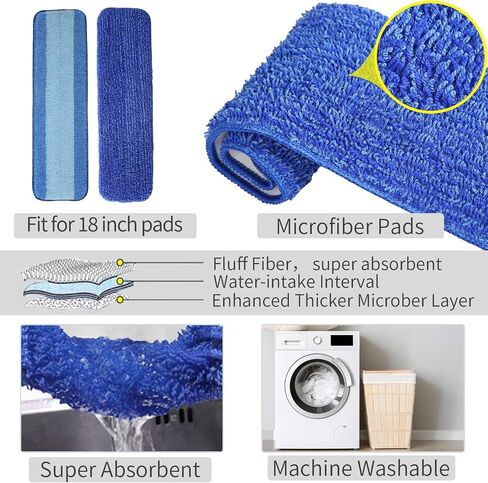 Mops for Floor Cleaning, Wet and Dry Spray Mop with Refillable Spray Bottle and 3 Washable Microfiber Pads Home or Commercial Use Flat Mop for Hardwood Laminate Wood Ceramic, Purple in Saudi Arabia