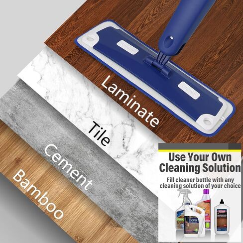 Mops for Floor Cleaning, Wet and Dry Spray Mop with Refillable Spray Bottle and 3 Washable Microfiber Pads Home or Commercial Use Flat Mop for Hardwood Laminate Wood Ceramic, Purple in Saudi Arabia