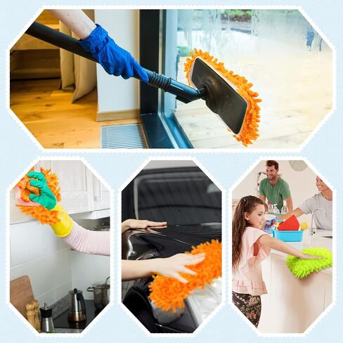 CHENGU Mop Slippers Cover for Floor Microfiber Cleaning House Dust Mop Socks Soft Washable Reusable Foot Socks Floor Dirt Hair Cleaner for Bathroom Office Kitchen House(Blue, 10 Pcs) in Saudi Arabia