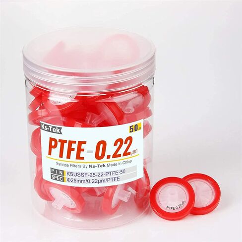 Syringe Filters PTFE Hydrophobic 25 mm 0.22 um Non Sterile 25/pk by KS-Tek in Saudi Arabia