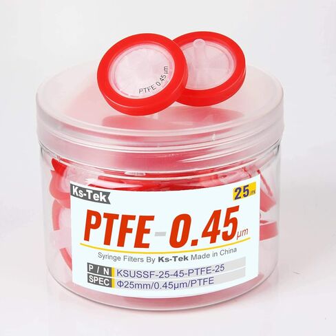 مرشحات الحقنة PTFE مسعور 25 مم 0.22 أم غير معقمة 25/pk بواسطة KS-Tek in Kuwait