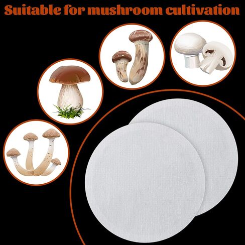Synthetic Filter Paper Stickers 0.3 μm 84 mm Filter Disc Wide Mouth Filter Paper Stickers Disc Adhesive Filter Patch Sticker for Mushroom Cultivation Wide Mouth Jar Lids Mason Jars(20 Pieces) in Saudi Arabia