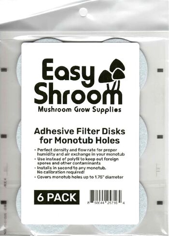 أقراص مرشح أحادية الأنبوب لاصقة مقاس 2 بوصة (6 مرشحات) | أفضل من شريط البوليفيل أو شريط الترشيح | لوازم زراعة الفطر in Kuwait
