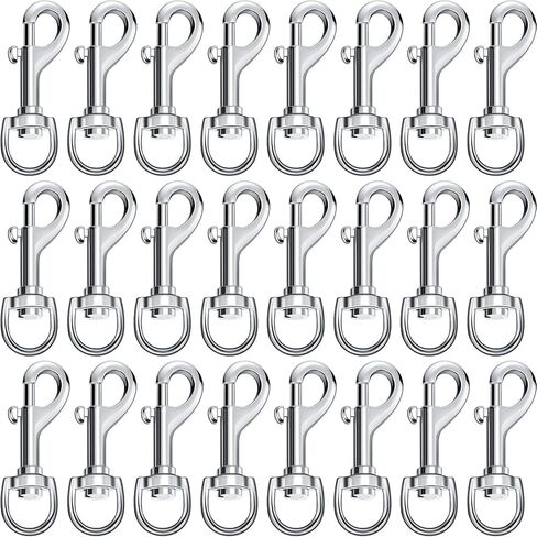 24 قطعة خطافات دوارة لمقود الكلاب شديدة التحمل مقاس 2.76 بوصة مشبك خطاف علم ذو طرف واحد خطاف مشبك متعدد الأغراض لسلسلة المفاتيح وحزام الكاميرا لربط مقود الحيوانات الأليفة (النمط الكلاسيكي) in Kuwait