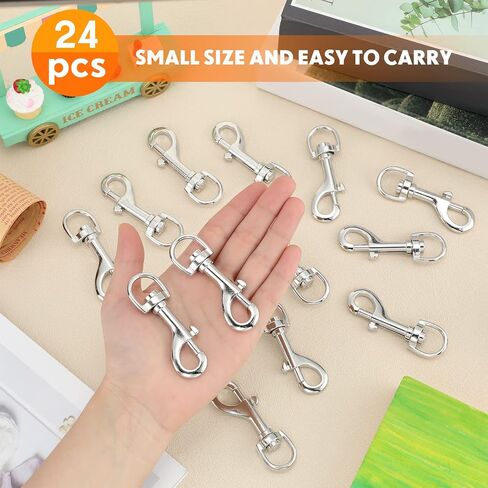 24 قطعة خطافات دوارة لمقود الكلاب شديدة التحمل مقاس 2.76 بوصة مشبك خطاف علم ذو طرف واحد خطاف مشبك متعدد الأغراض لسلسلة المفاتيح وحزام الكاميرا لربط مقود الحيوانات الأليفة (النمط الكلاسيكي) in Kuwait