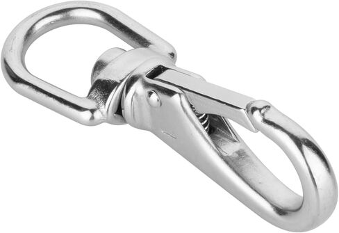 خطافات دوارة من الفولاذ المقاوم للصدأ مقاس 3-1/2 بوصة #1 عين دوارة شديدة التحمل مقاس 3/4 بوصة - للغوص، وحبل سارية العلم، ومغذيات الطيور، ومقاود الكلاب، والحقائب، والأحزمة، والأشرطة، والأمتعة، إلخ - عبوة من 4 قطع in Kuwait