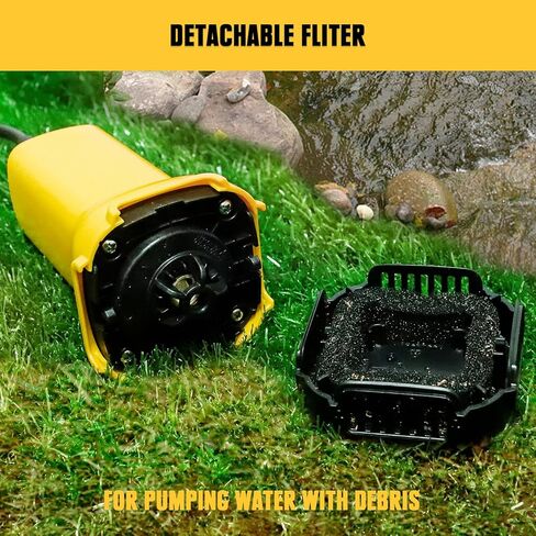 مضخة مياه غاطسة من Mellif لبطارية Dewalt 20V MAX، مضخة نقل مياه معلقة برميلية لاسلكية بقدرة 80 وات، مضخة مرافق محمولة بقدرة 475 جيجا في الساعة لحوض السباحة والحديقة والطابق السفلي (بدون بطارية) in Kuwait