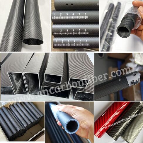 2 قطعة أنبوب من ألياف الكربون 25 مللي متر × 23 مللي متر × 420 مللي متر 3K لفة ملفوفة من نسيج قطني طويل بلمسة نهائية غير لامعة in Saudi Arabia