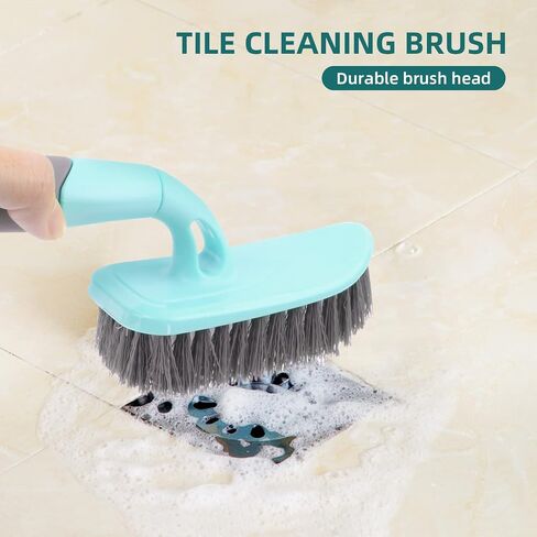 KUFUNG Scrub Brush, Cleaning Shover Scrubber with Ergonomic Handle and Durable Bristles for Bathroom Shower Sink Carpet Floor (9 inch, Blue) in Saudi Arabia