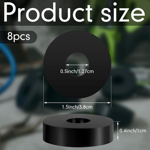 Rubber Isolation Pads Thick Rubber Washers 1.5 Inch OD 0.5 Inch ID 0.4 Inch Thick Mechanical Vibration Damping Pads Anti Vibration Isolation Pads Rubber Isolator Washer(8 Pcs) in Saudi Arabia