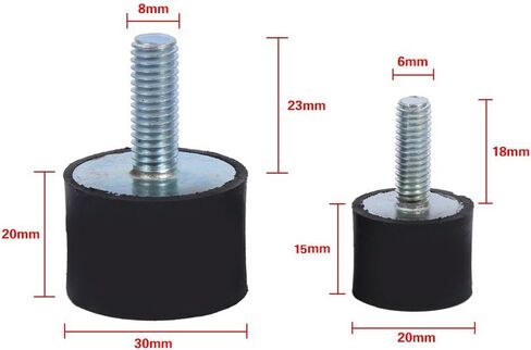 4Pcs Rubber Isolators 304 M6, Keenso Rubber M6 Vibration Mount AntiVibration Boat Bobbins (VD20*15 M6*18) in Kuwait