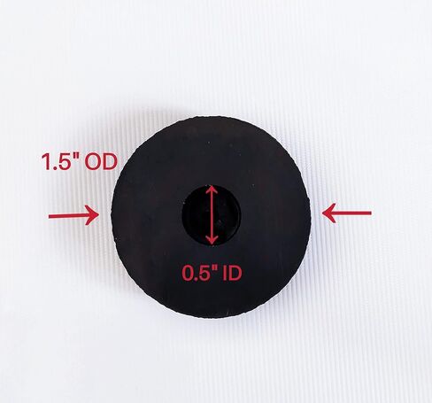 Masmoc 10 Pcs Rubber Isolation Pads Thick Rubber Washers 1.5 Inch OD 0.5 Inch ID 0.4 Inch Thick Mechanical Vibration Damping Pads Anti Vibration Isolation Pads Rubber Isolator Washer (10),Black in Kuwait