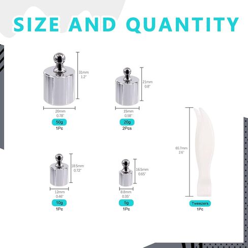 مقياس معايرة دقيق من الكروم الصلب، ميزان إلكتروني للوزن، ميزان مجوهرات، أوزان لمقياس التوازن الرقمي، ميزان المجوهرات، المختبر (مجموعة 100 جرام) in Kuwait