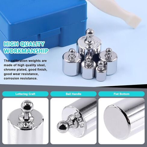 مقياس معايرة دقيق من الكروم الصلب، ميزان إلكتروني للوزن، ميزان مجوهرات، أوزان لمقياس التوازن الرقمي، ميزان المجوهرات، المختبر (مجموعة 100 جرام) in Kuwait