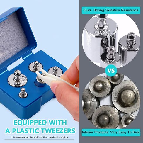 مقياس معايرة دقيق من الكروم الصلب، ميزان إلكتروني للوزن، ميزان مجوهرات، أوزان لمقياس التوازن الرقمي، ميزان المجوهرات، المختبر (مجموعة 100 جرام) in Kuwait