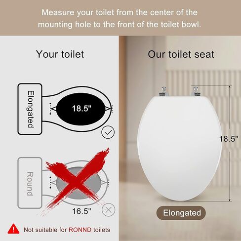 مقعد مرحاض أبيض طويل، مقعد مرحاض من الخشب الطبيعي مع مفصلات من سبائك الزنك، سهل التركيب، كما أنه سهل التنظيف، مقعد مرحاض مقاوم للخدش من أنجول شيولد (مطول، أبيض) in Kuwait