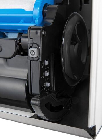 BOBRICK 3979 ClassicSeries موزع مناشف أوتوماتيكي قابل للتحويل من الفولاذ المقاوم للصدأ، موزع مناشف عالمي مزود بإضاءة LED بديهية ووعاء نفايات سعة 12 جالونًا in Kuwait