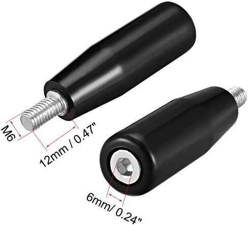 مقبض الماكينة الدوارة من uxcell M12 (درجة 1.75 مم) جذع ملولب ذكر لآلات الطحن in Kuwait