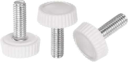 uxcell 30pcs M6 x 20mm Male Thread Knurled Knobs, Thumb Screw Clamping Knobs Grip Plastic Handle Hand Knobs with Threaded Stud, Black in Saudi Arabia