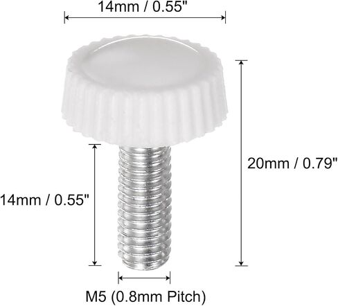 uxcell 30pcs M6 x 20mm Male Thread Knurled Knobs, Thumb Screw Clamping Knobs Grip Plastic Handle Hand Knobs with Threaded Stud, Black in Saudi Arabia