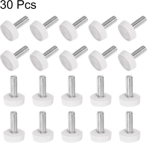 uxcell 30pcs M6 x 20mm Male Thread Knurled Knobs, Thumb Screw Clamping Knobs Grip Plastic Handle Hand Knobs with Threaded Stud, Black in Saudi Arabia