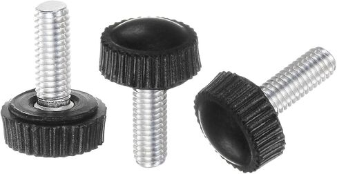 uxcell 20pcs M5 x 12mm Male Thread Knurled Knobs, Thumb Screw Clamping Knobs Grip Plastic Handle Hand Knobs with Threaded Stud, Black in Saudi Arabia