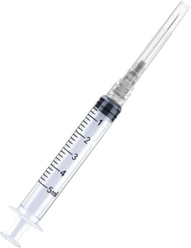 100 Pack Disposable 3ml/cc Lab Syringes with 23Ga 1 Inch Needle Luer Lock, Individually Sealed Packed in Saudi Arabia