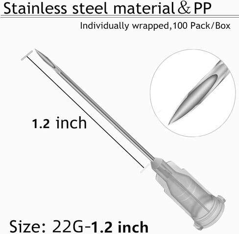 100 Pack Disposable 3ml/cc Lab Syringes with 23Ga 1 Inch Needle Luer Lock, Individually Sealed Packed in Saudi Arabia