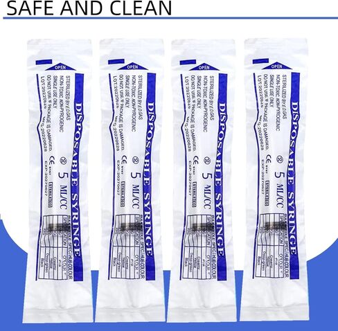 100 Pack Disposable 3ml/cc Lab Syringes with 23Ga 1 Inch Needle Luer Lock, Individually Sealed Packed in Saudi Arabia