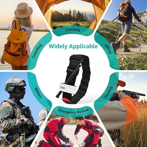 عاصبة، أسرع عاصبة تكتيكية للطوارئ مع مرساة، عاصبة طبية قتالية أكثر أمانًا، يد واحدة سريعة، تطبيق للمشي لمسافات طويلة، عسكري، طبي، تدريب مدرسي (4 عبوات) in Kuwait