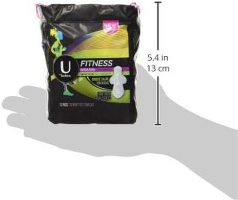 فوط U من Kotex شديدة الامتصاص وغير معطرة للياقة البدنية رفيعة للغاية مع أجنحة، 26 قطعة in Kuwait