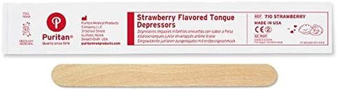 Puritan Medical 5.5" Strawberry Flavored Junior Wood Tongue Depressor - 710 Strawberry - Case of 1000 in Kuwait