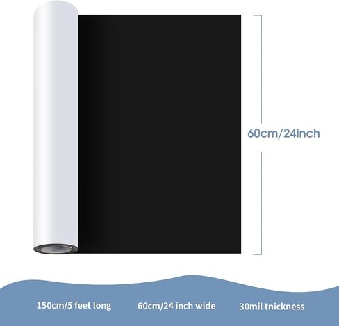 Blank Magnetic Sheet Roll,24"x 3’Strong Magnet Sheets Flexible Roll,30Mil Thickness Magnetic Paper Non Adhesive,White Vinyl Front-Printable-Sign Sheet Safe for Vehicles DIY Craft Projects in Saudi Arabia