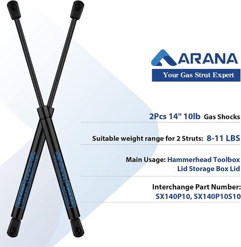 ARANA SE140P80 14 بوصة 80 رطل/356N صدمات دعامات الغاز، SE140P80S10 14 بوصة 80 رطل استبدال رفع دعم زنبرك الغاز للسفر مقطورة متنقل باب العربة شل بيك اب لير توبر مظلة شاحنة، مجموعة قطعتين in Saudi Arabia