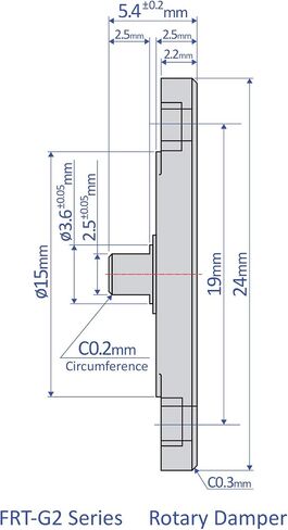 Bansbach Easylift FRT-G2-450 Rotary Dampers/Standard, 24 mm x 15 mm x 6.6 mm in Saudi Arabia