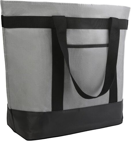 Insulated Reusable Tote Bag for Grocery Shopping for Women/Men, Pizza/Food Delivery Bag to Keep Food Cold/Hot for Uber Eats/Doordash/Grubub, Cooler bags for Travel/Beach/Picnic, Grey in Saudi Arabia