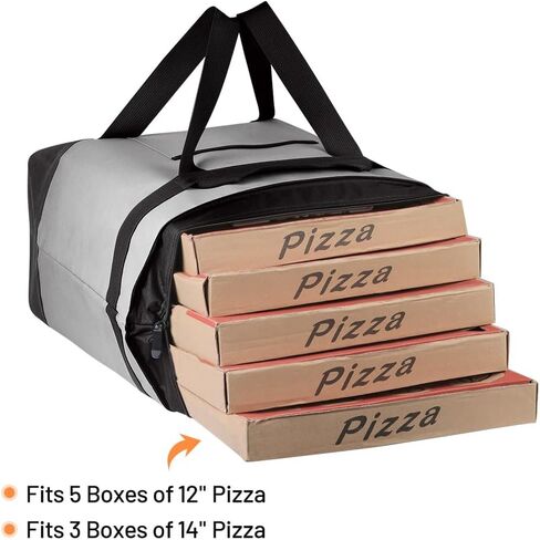 Insulated Reusable Tote Bag for Grocery Shopping for Women/Men, Pizza/Food Delivery Bag to Keep Food Cold/Hot for Uber Eats/Doordash/Grubub, Cooler bags for Travel/Beach/Picnic, Grey in Saudi Arabia