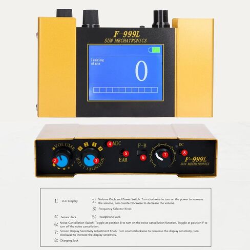 Water Leak Detector, Underground Water Pipe Leakage Monitor with Digital Display & Earphone & Carrying Case for Water Leakage Detection Construction Pipelines (US Plug) in Saudi Arabia