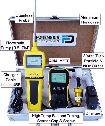 محلل الاحتراق الأساسي بواسطة الطب الشرعي | محلل غاز المداخن | مستشعر ثاني أكسيد الكربون والأكسجين | COAF & EA | مصيدة المياه ومرشحات الجسيمات وأكاسيد النيتروجين | شحن يو اس بي | الولايات المتحدة الأمريكية معايرة NIST | in Kuwait
