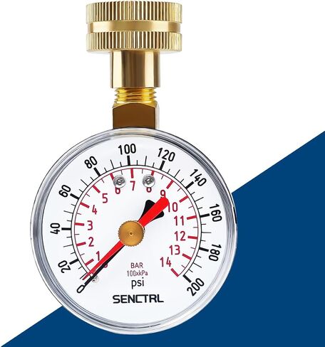 0-200 psi Water Pressure Gauge Test with Max Pointer, Lead-Free, 2-1/2" Dial Size, 3/4" Female Garden Hose Thread, for Home Potable Water, House Tube in Saudi Arabia