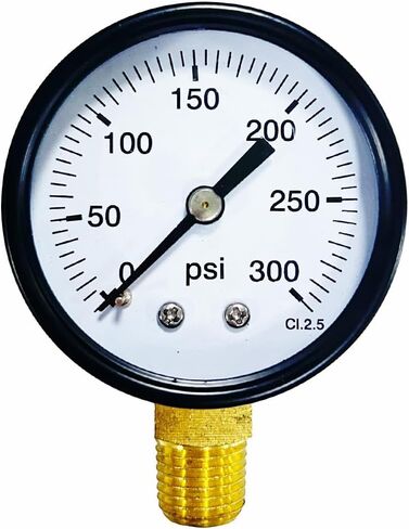مقياس الضغط من 0 إلى 300 رطل لكل بوصة مربعة من النحاس 1/4 بوصة تركيب سفلي لخيط NPT ذكر، متعدد الوظائف، مقياس ضاغط الهواء in Kuwait